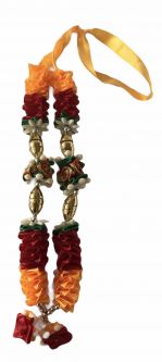 Deity Garland Orange and Maroon 10"